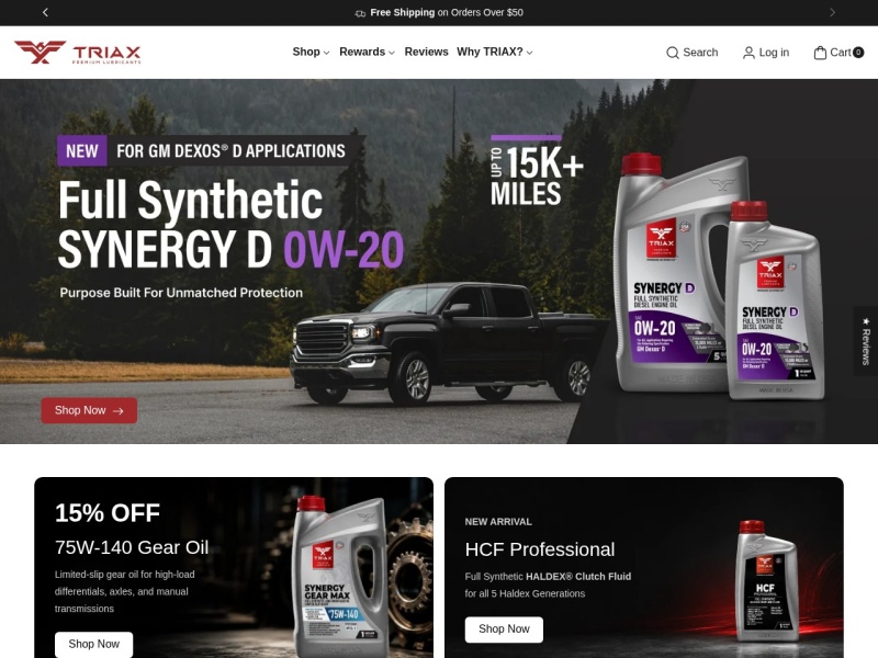 TRIAX Lubricants storefront