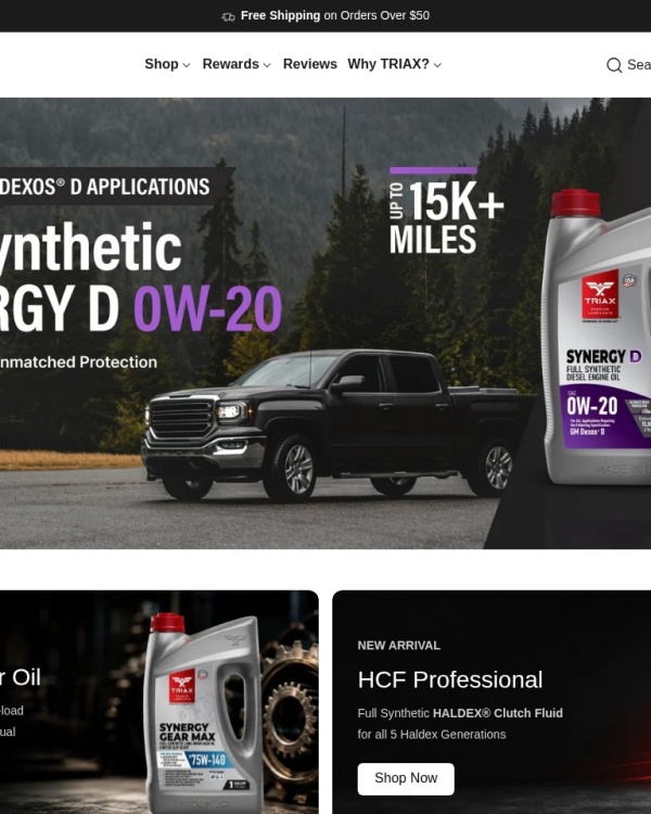 TRIAX Lubricants storefront